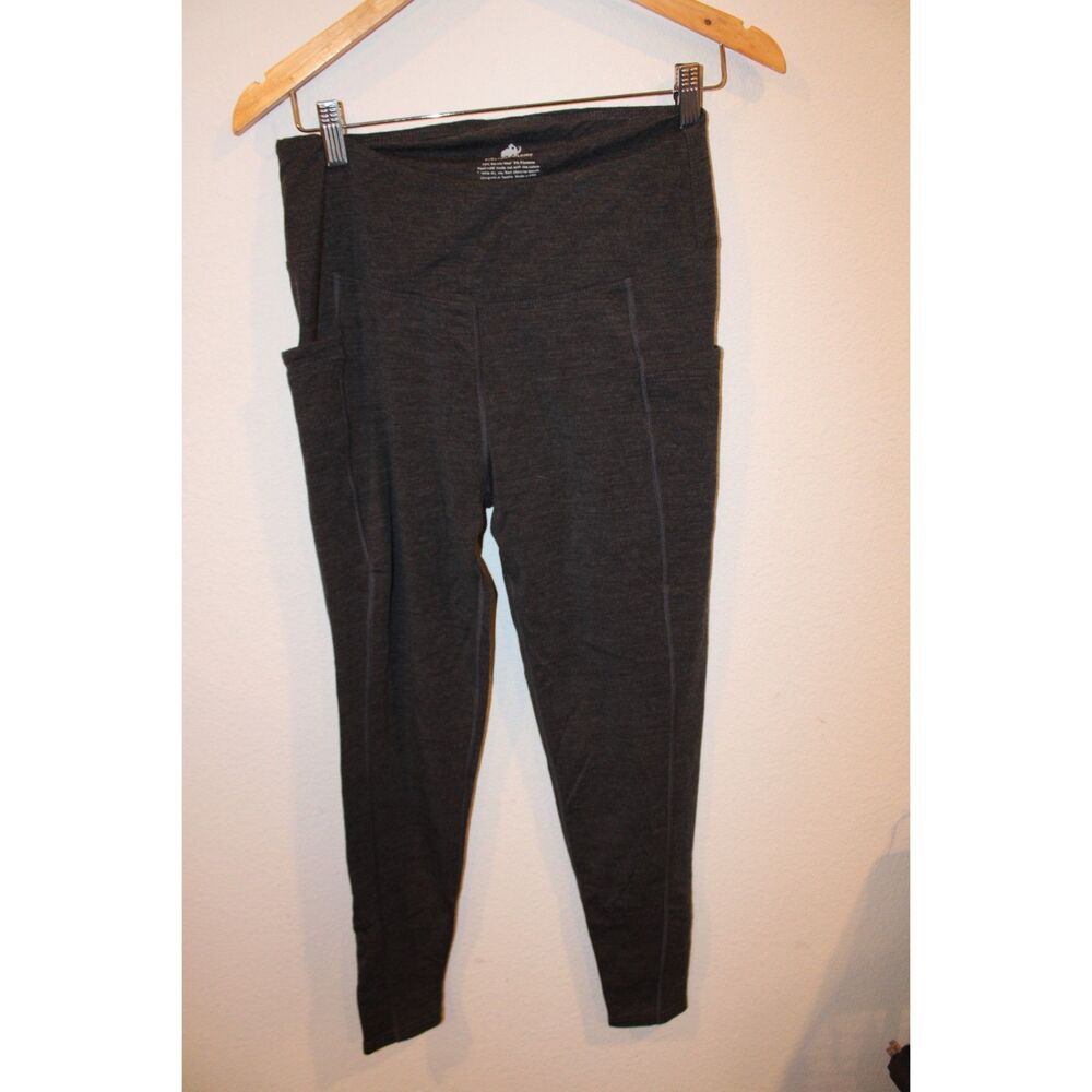 Wooly everyday merino dark gray black size medium leggings base layer